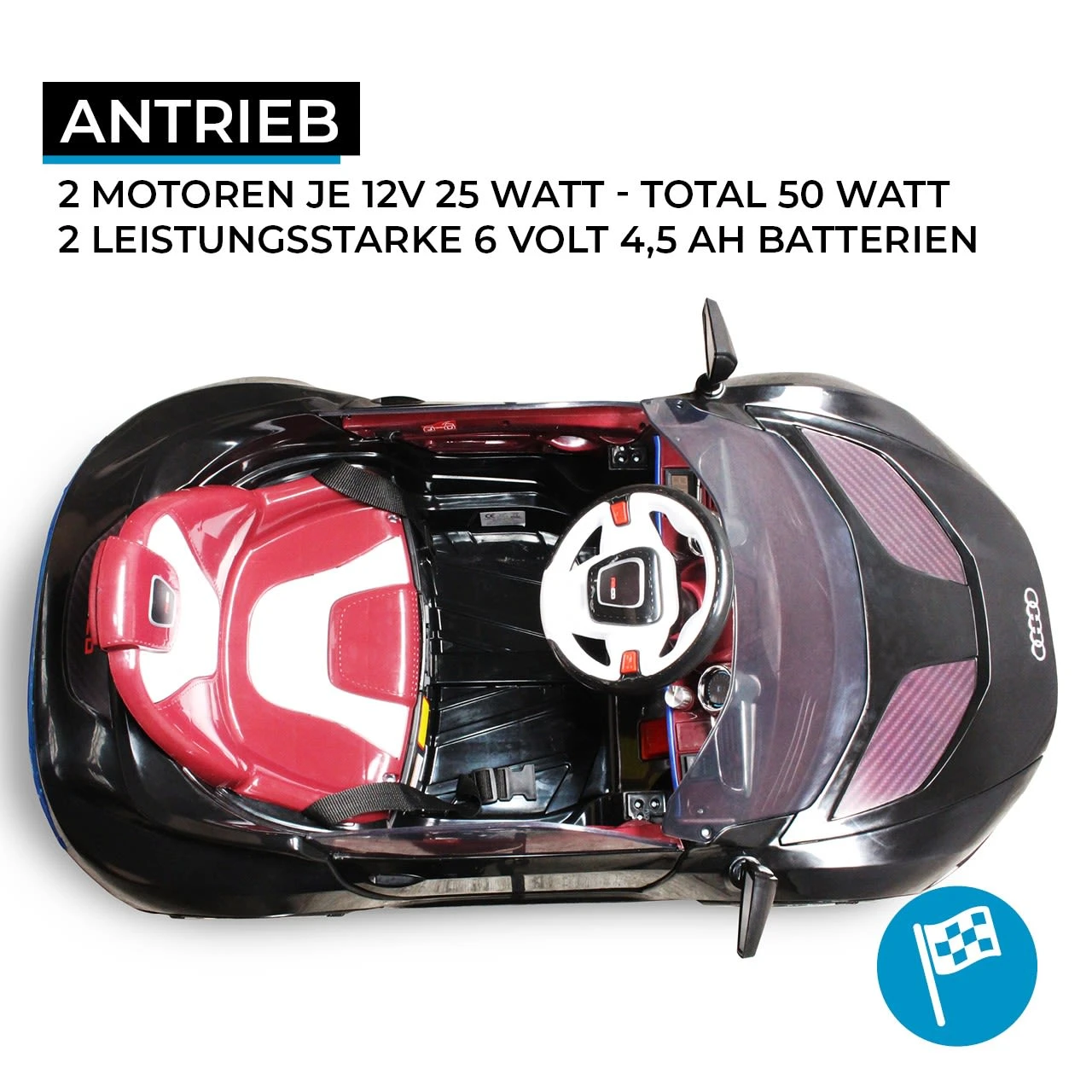 Elektroauto Spyder A228 In Schwarz 10 Elektroauto Spyder A228 In Schwarz – Bild 10