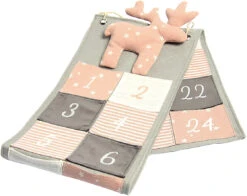 Adventskalender Elch Rosa/grau
