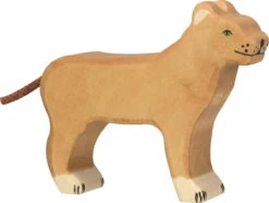 Holztiger Löwin Aus Holz In Braun