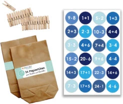 Alternative view of Adventskalender Geschenktüten-Set Blau - Mit Klammern