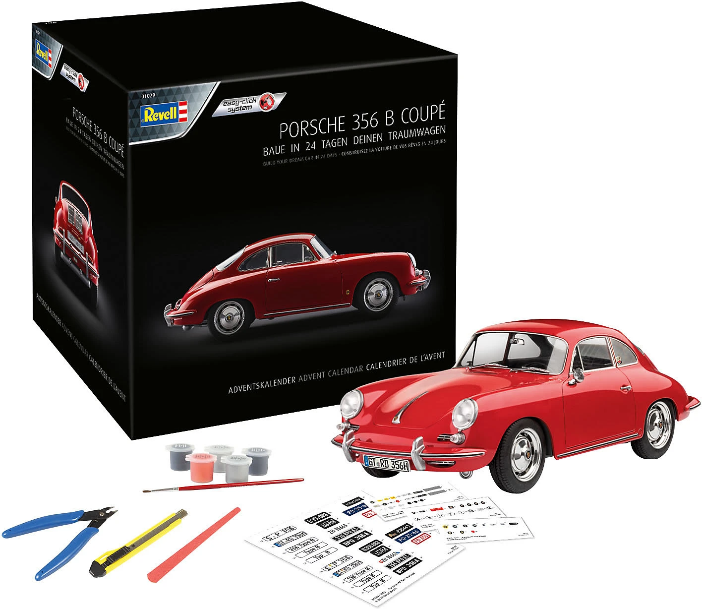 Revell Adventskalender Porsche 356 B Coupé Easy-click-system, Bausatz Zum Zusammen... 1 Revell Adventskalender Porsche 356 B Coupé Easy-click-system, Bausatz Zum Zusammen...