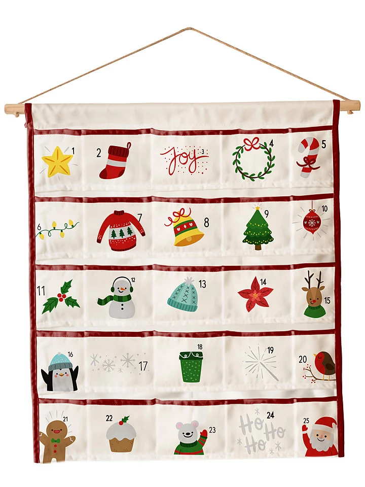 Adventskalender "Christmas" In Creme/ Bunt - (L)75 X (B)65 Cm 1 Adventskalender "Christmas" In Creme/ Bunt - (L)75 X (B)65 Cm